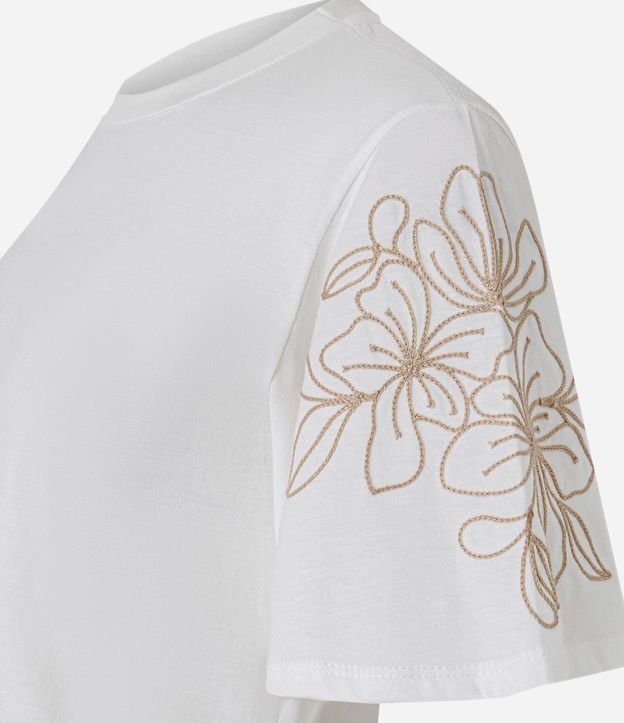 Blusa Slim en Algodón con Bordado Hojas en las Mangas 7