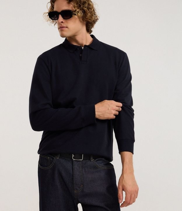 Buzo en Algodón con Cuello Polo 5