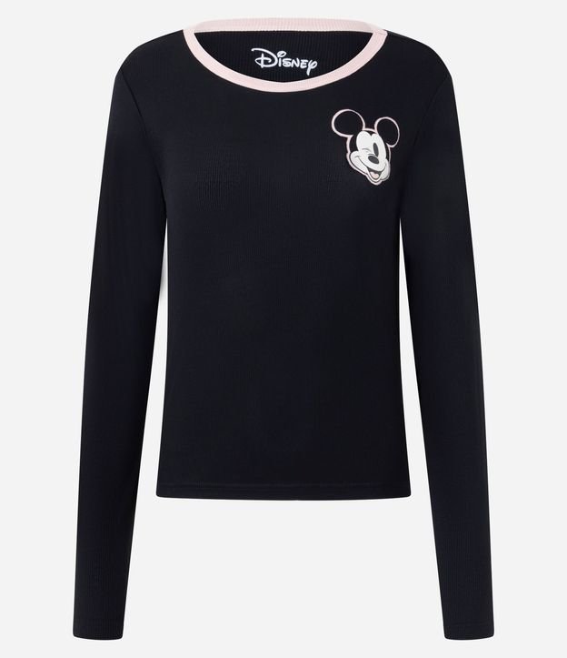 Blusa de Pijama en Rib con Estampado Mickey 4