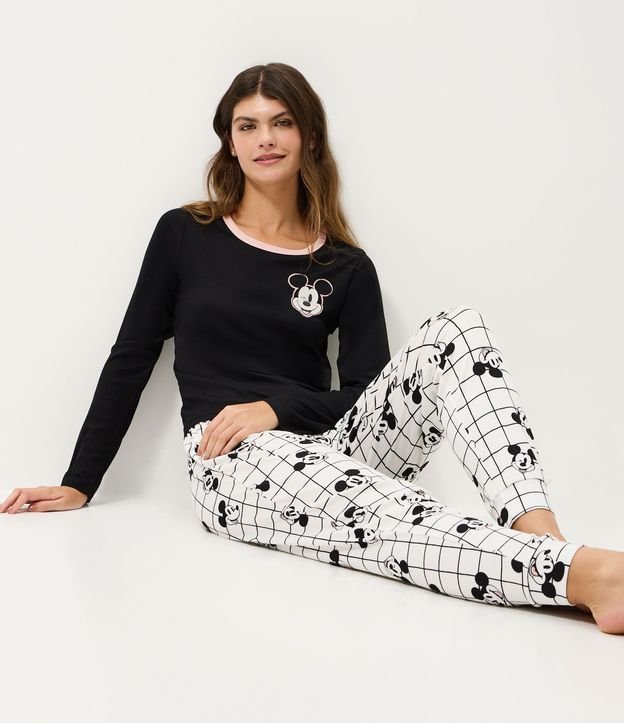 Blusa de Pijama en Rib con Estampado Mickey 2