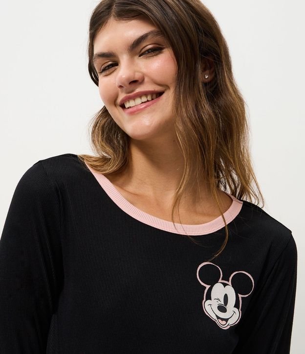 Blusa de Pijama en Rib con Estampado Mickey 3