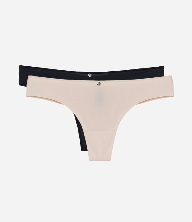 Kit 02 Bombachas Bikini Hilo Doble en Poliamida con Lateral Mediano