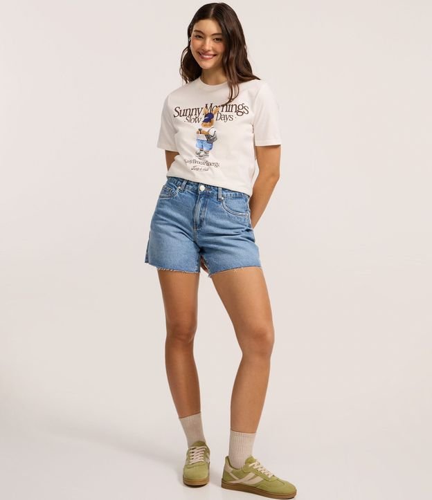 Remera T-shirt en Algodón con Estampa Conejo Sunny Morning