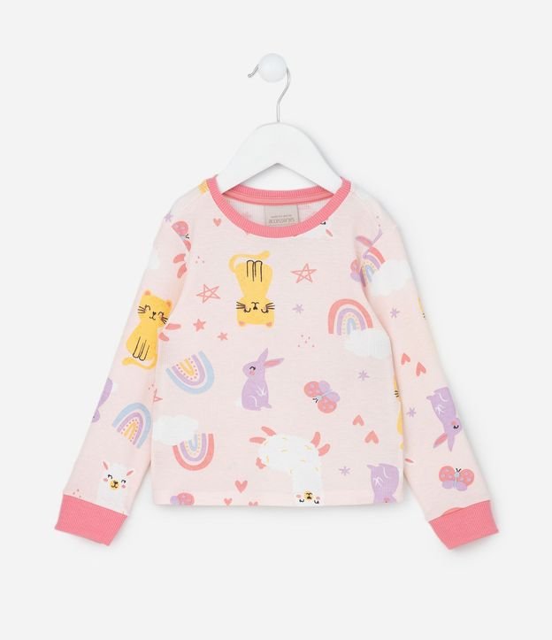 Pijama Infantil Largo con Estampa Animales – Talle 1 A 6 años 2