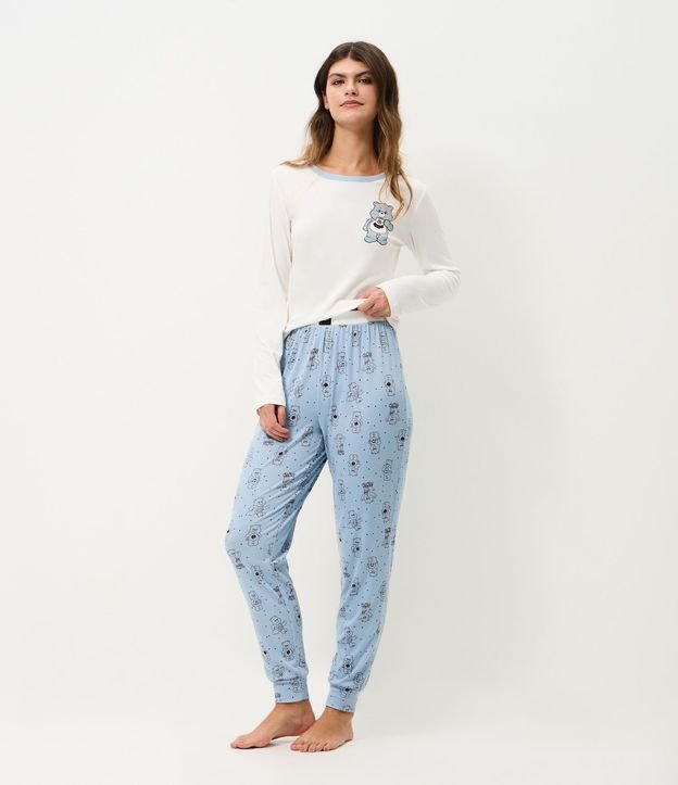 Pantalón de Pijama en Rib con Estampa de Los Cariñositos
