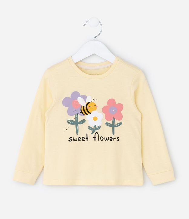 Pijama Infantil con Estampa de Abejas y Flores – Talle 1 a 6 años 3