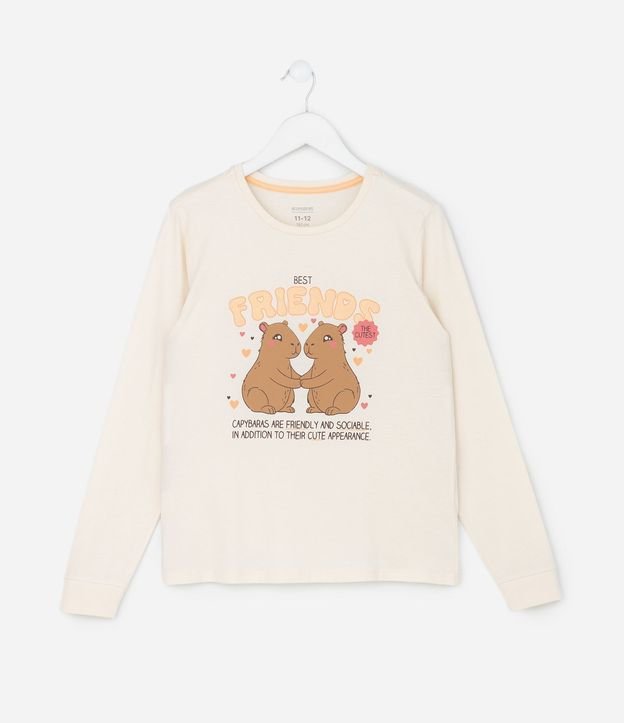 Pijama Infantil Largo con Estampa de Carpincho Friends  – Talle 5 a 14 años 3