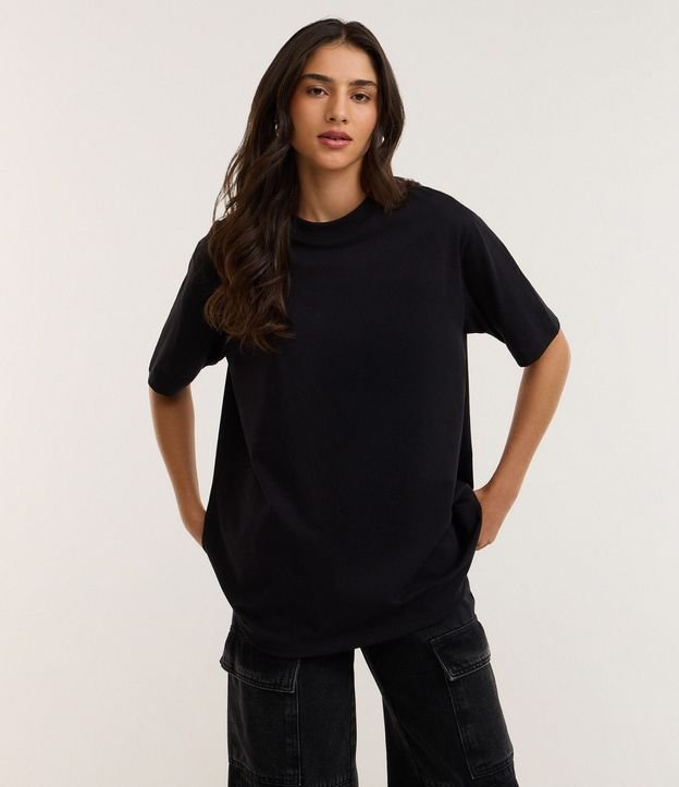 Remera Oversized en Algodón con Manga Corta