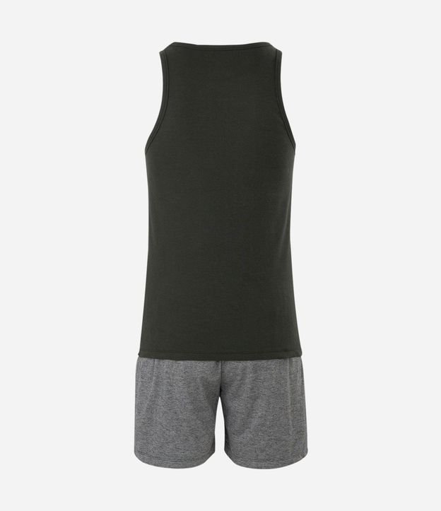 Pijama Corto en Algodón con Musculosa en Lino 5