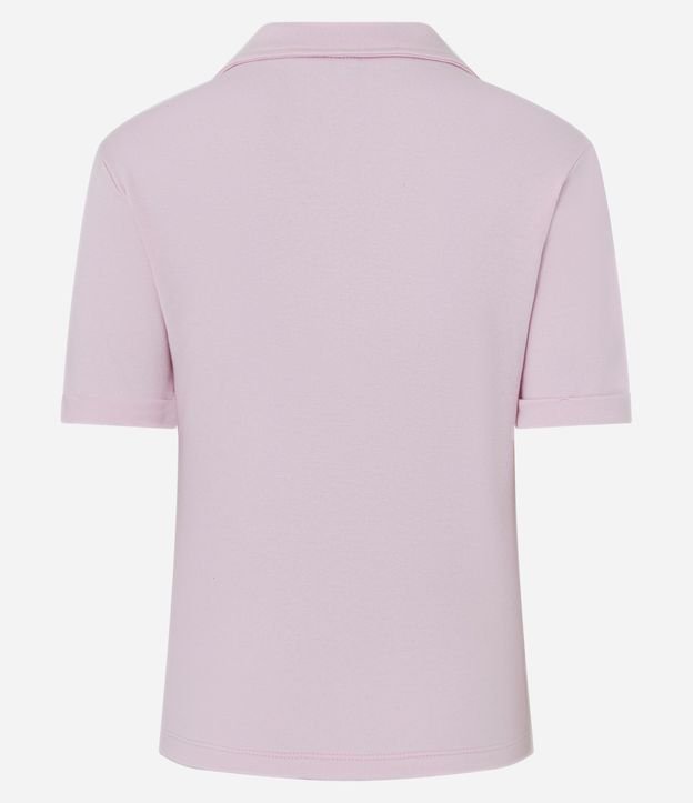 Blusa Polo en Gamuza con Cuello Abierta 6