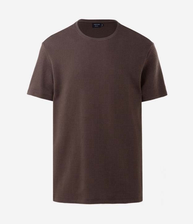 Remera Texturizada con Cuello Redondo y Manga Corta 4