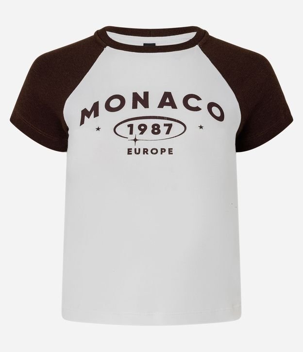 Remera en Algodón con Manga Corta Contrastante