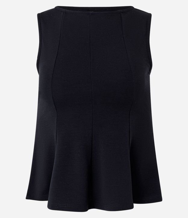 Blusa Peplum Alargada en Punto Roma con Bretel Ancho 4