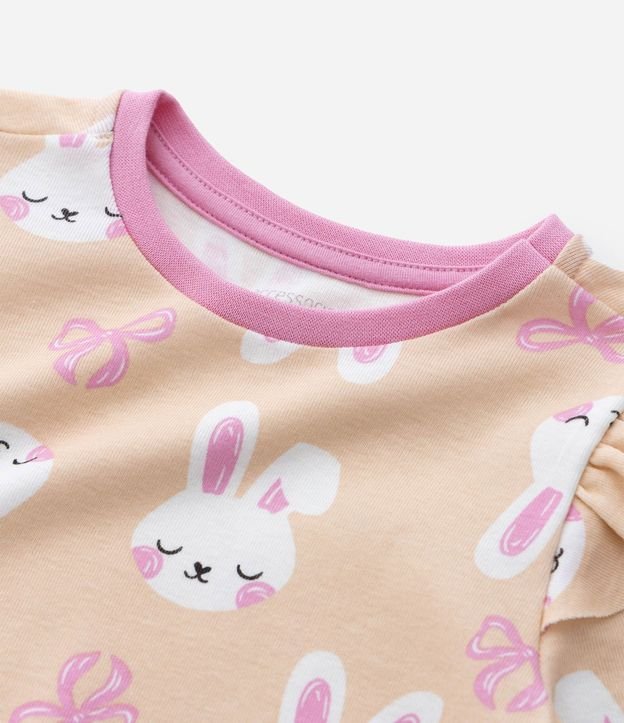 Pijama Infantil con Estampado Conejos y Volados – Talle 1 a 6 años 8