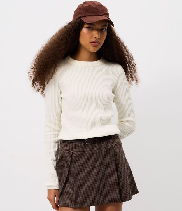 Blusa Manga Larga en Chenille con Cuello Colada 3