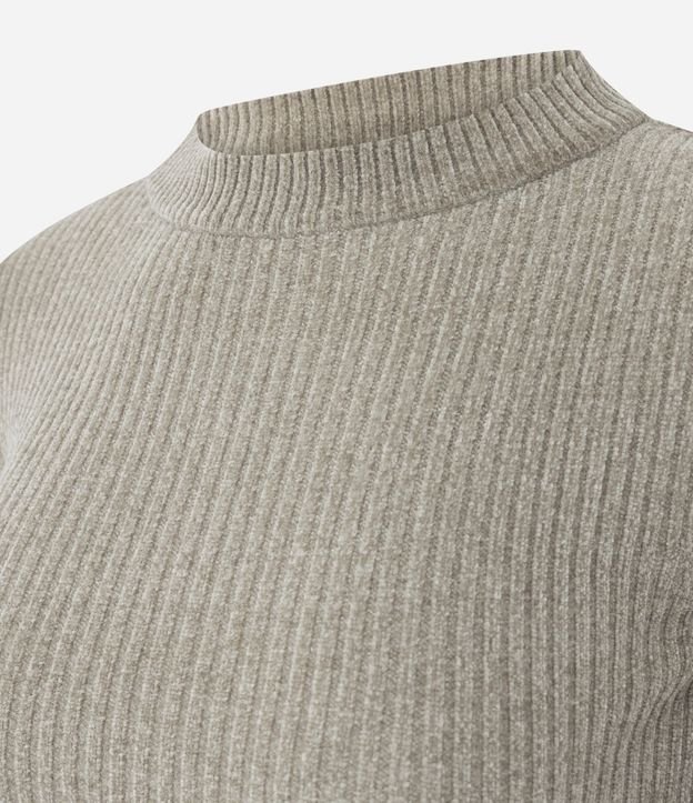 Blusa Manga Larga en Chenille con Cuello Colada 3
