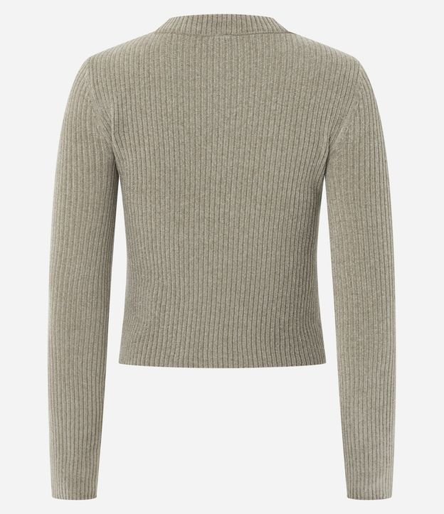 Blusa Manga Larga en Chenille con Cuello Colada 4
