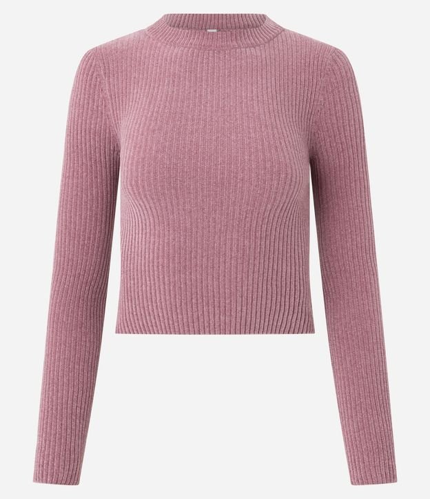 Blusa Manga Larga en Chenille con Cuello Colada