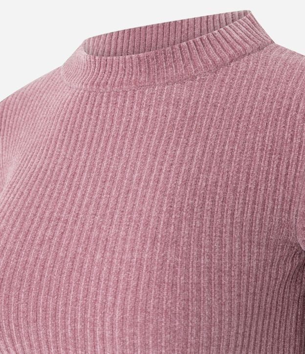 Blusa Manga Larga en Chenille con Cuello Colada 2