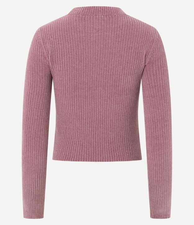 Blusa Manga Larga en Chenille con Cuello Colada 3