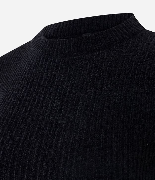 Blusa Manga Larga en Chenille con Cuello Colada 2