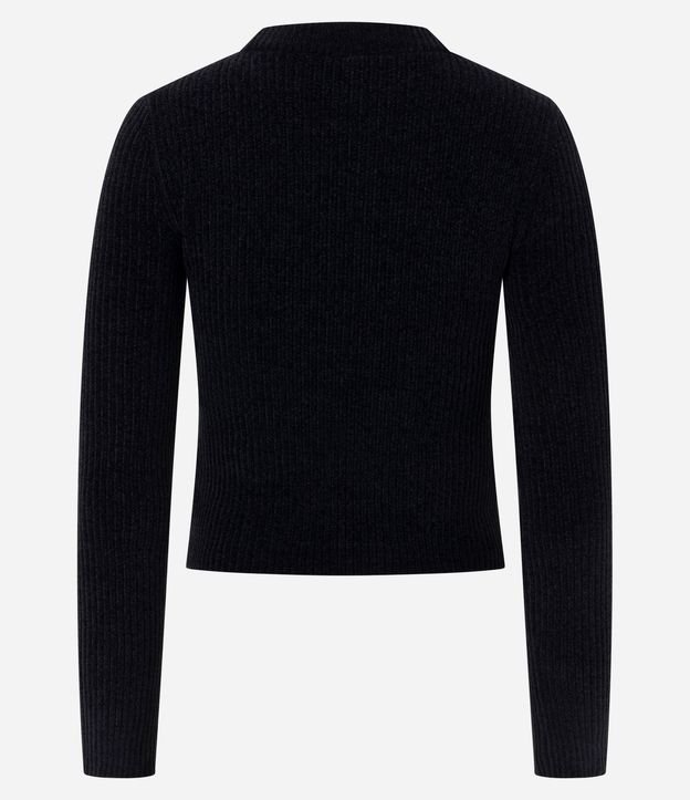 Blusa Manga Larga en Chenille con Cuello Colada 3