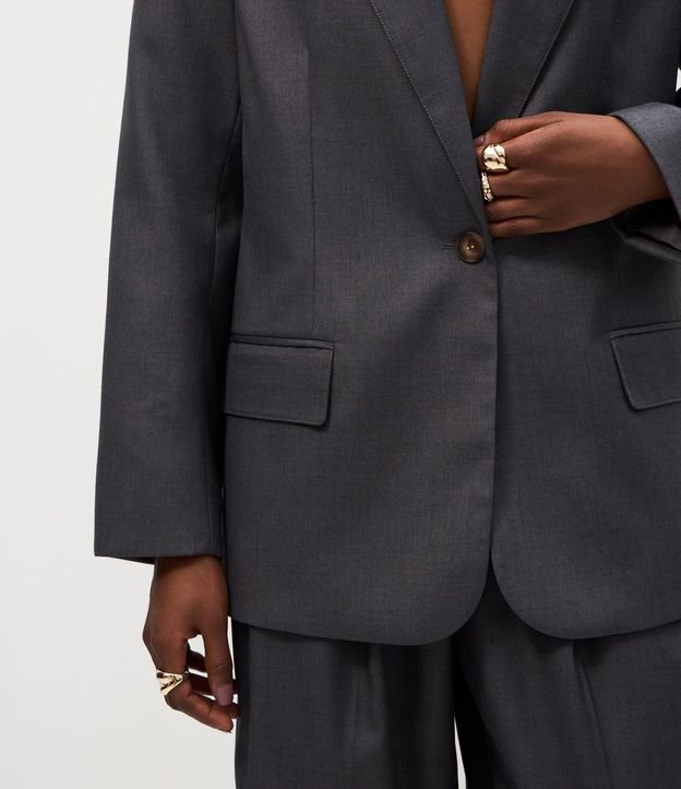 Blazer Sastre con Cuello Solapa y Forro Interno 4