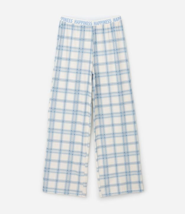 Pijama Infantil Largo en Media Malla con Estampado de Cuadros y Lettering – Talle 7 a 16 años 5