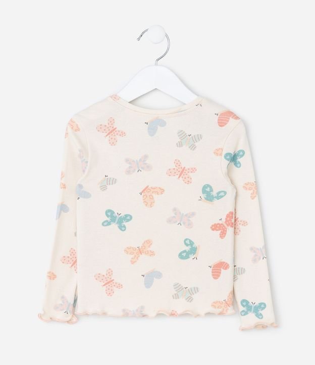 Pijama Infantil en Rib con Estampa de Mariposas – Talle 1 a 6 años 4