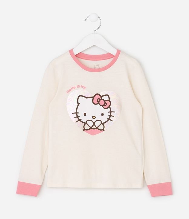 Pijama Larga Infantil Hello Kitty con Estampa - Talle 5 a 14 años 3