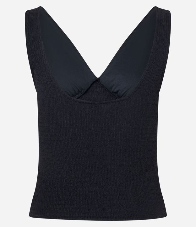 Blusa Texturizada con Escote V y Recorte no Busto 6