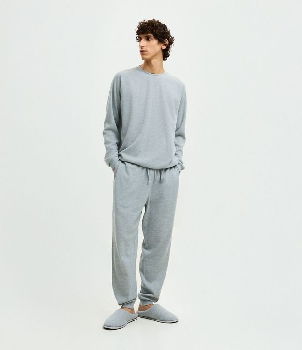 Pijama Largo con Textura Waffle 1