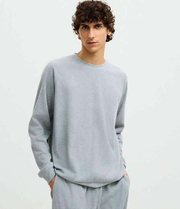 Pijama Largo con Textura Waffle 3