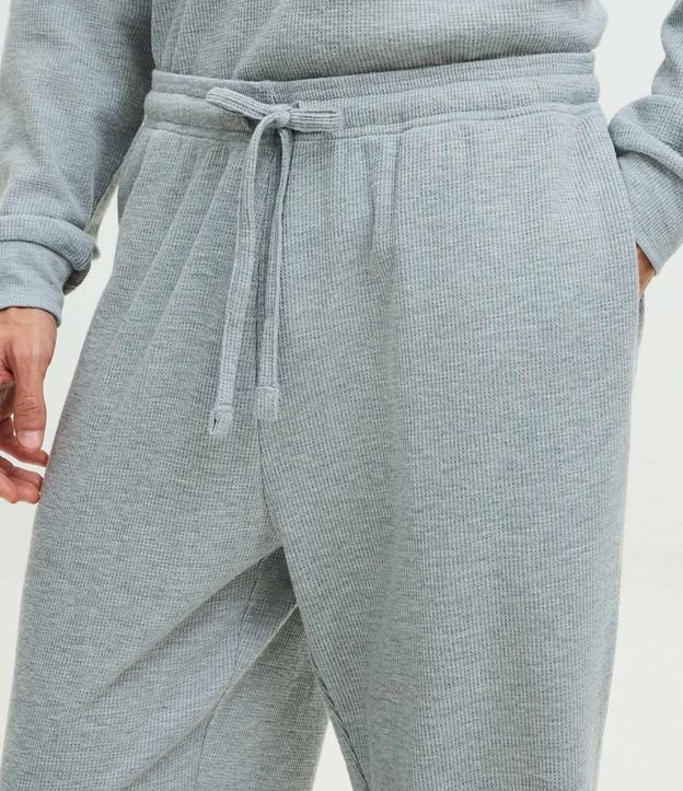 Pijama Largo con Textura Waffle 4