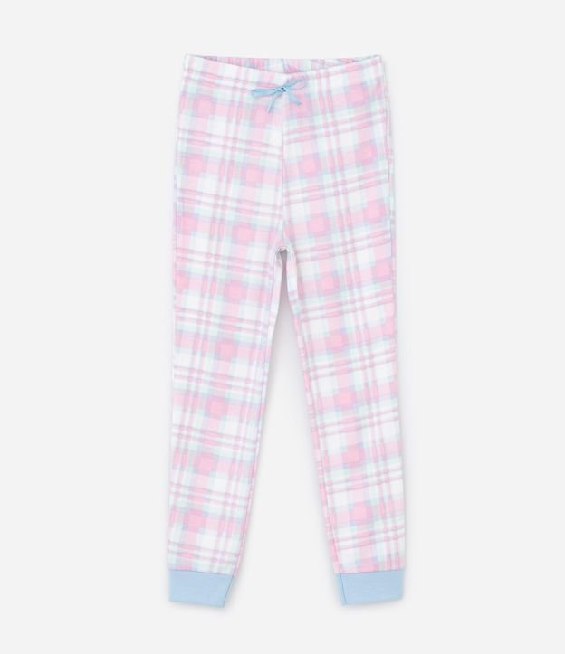 Pijama Infantil Largo Estampa de cuadros y Stitch - Talle 5 a 14 años 5