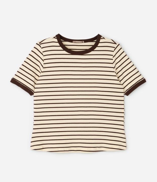 Blusa Baby Look en Rib Rayada Curve & Plus Size 4