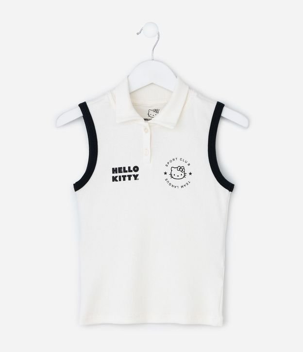 Musculosa Infantil con Cuello Polo y Estampa de Hello Kitty – Talle 7 a 16 años 2