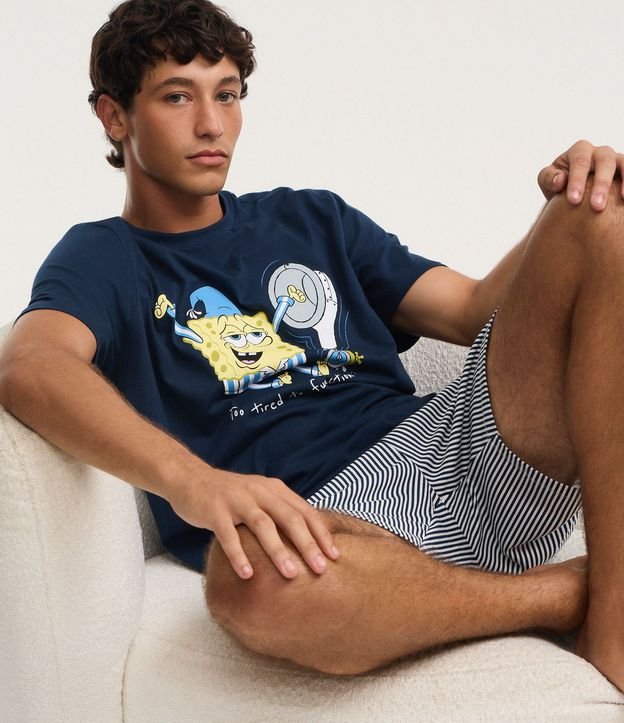 Pijama Corto en Algodón con Estampado Bob Esponja 4