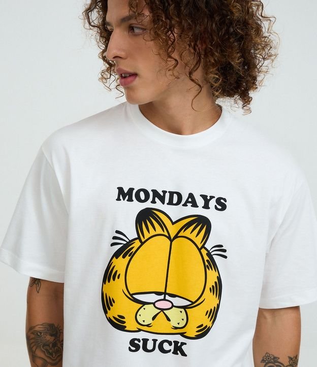 Pijama Corto en Algodón con Remera Estampada Garfield y Shorts Listrado 2
