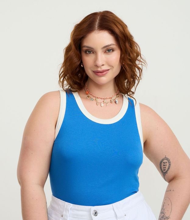 Blusa con Biés Contrastantes Curve & Plus Size