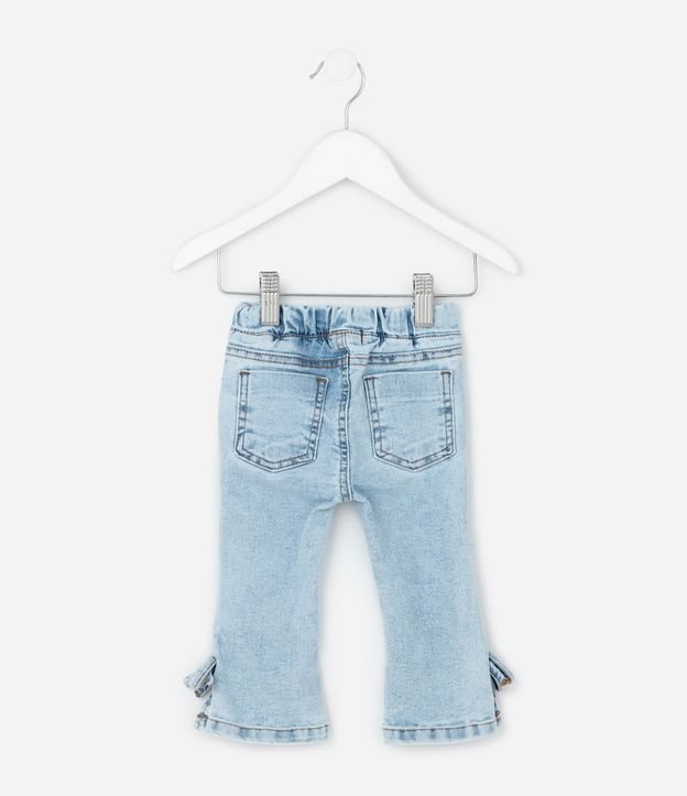Pantalón Infantil en Jeans Flare con Moña en el Ruedo  – Talle 3 a 18 Meses 3