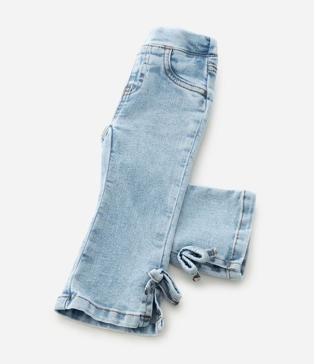 Pantalón Infantil en Jeans Flare con Moña en el Ruedo  – Talle 3 a 18 Meses 4
