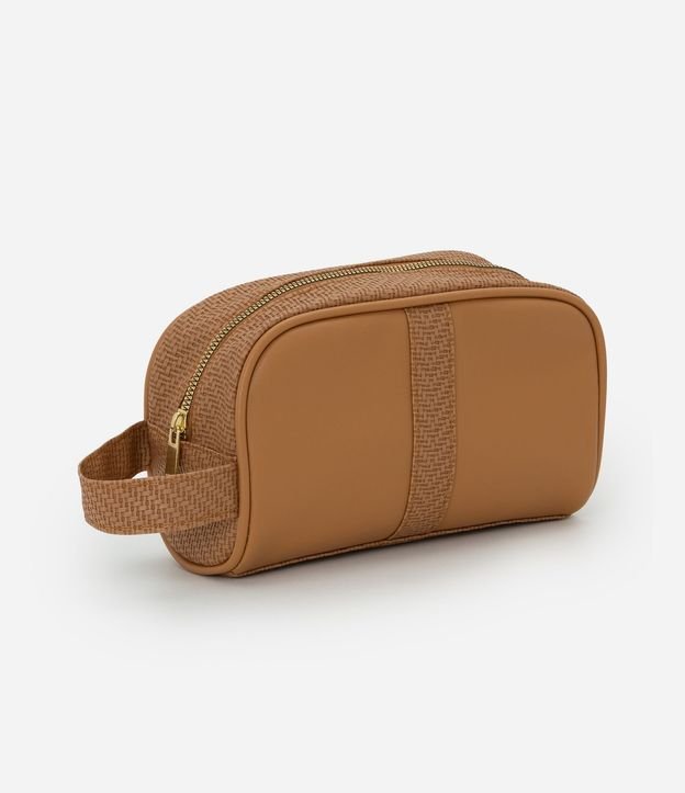 Neceser Mediana Rectangular en PU con Cinta Texturizada