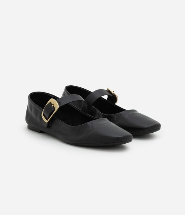 Zapatilla de Cuero con Hebilla Quadrada 3