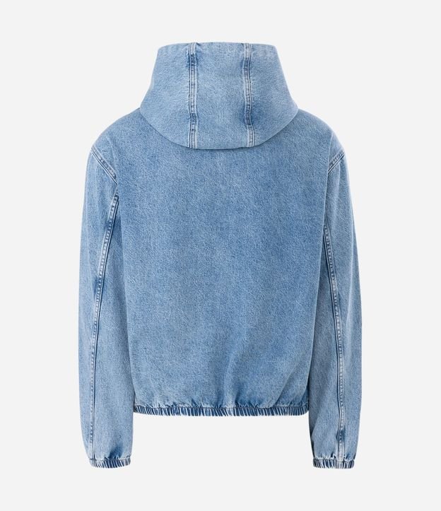 Campera Bomber en Jeans con Cremallera y Capucha 5