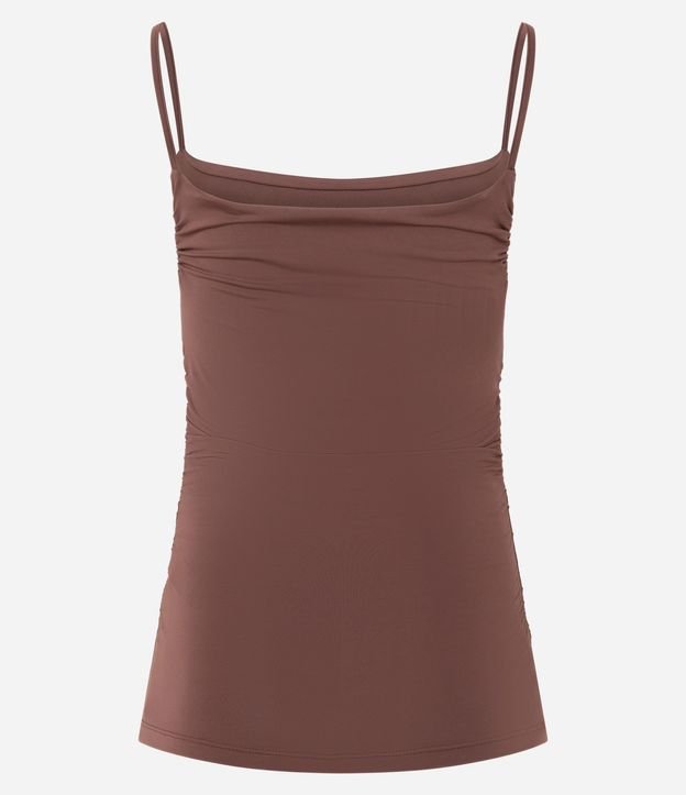 Blusa Media Malla con Breteles Finos y Frunzidos en los Laterales 5