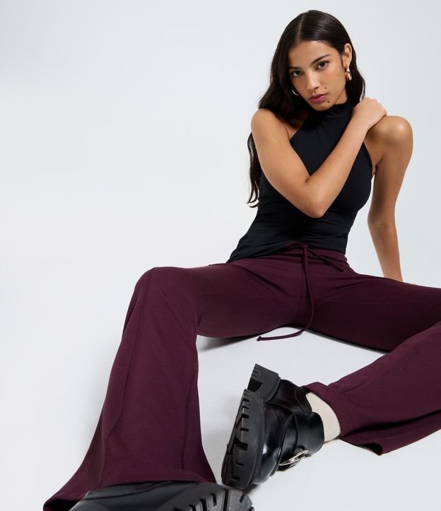 Pantalón Flare Sastrería en Viscosa con Lazo
