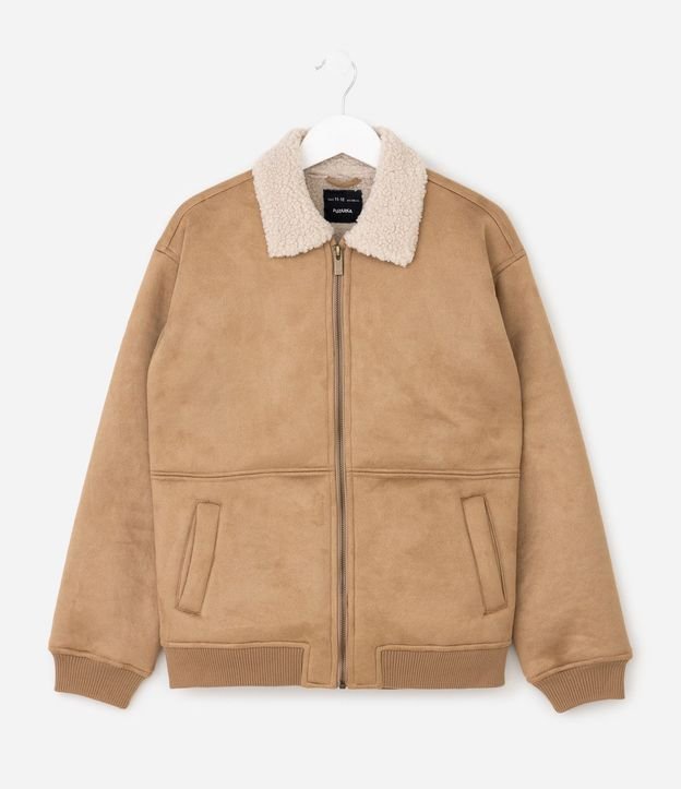 Campera Bomber Infantil en Gamuza con Sherpa Interno – Talle 5 a 14 años 2