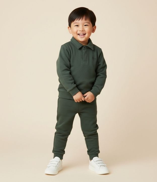 Conjunto Infantil con Saco Cuello Polo y Pantalón con Recortes – Talle 1 a 5/6 años 1