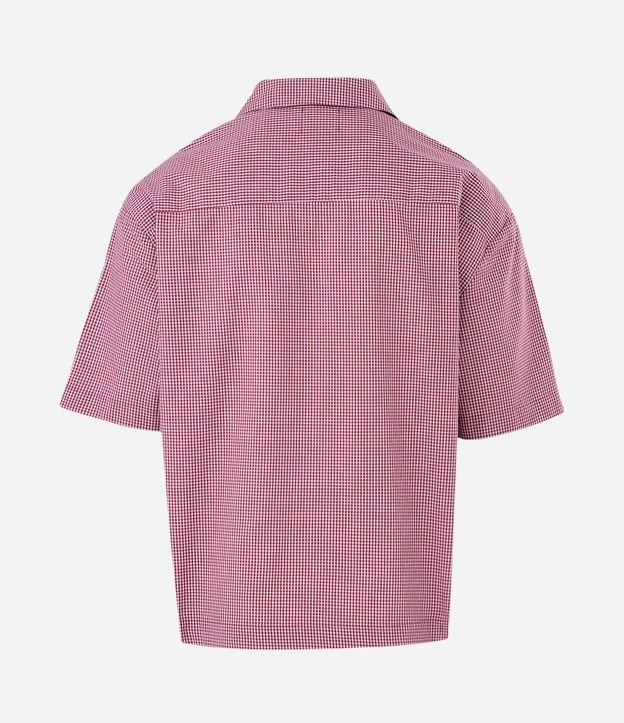 Camisa Oversized de Cuadros en Algodón con Estampado Lettering Breakout 4